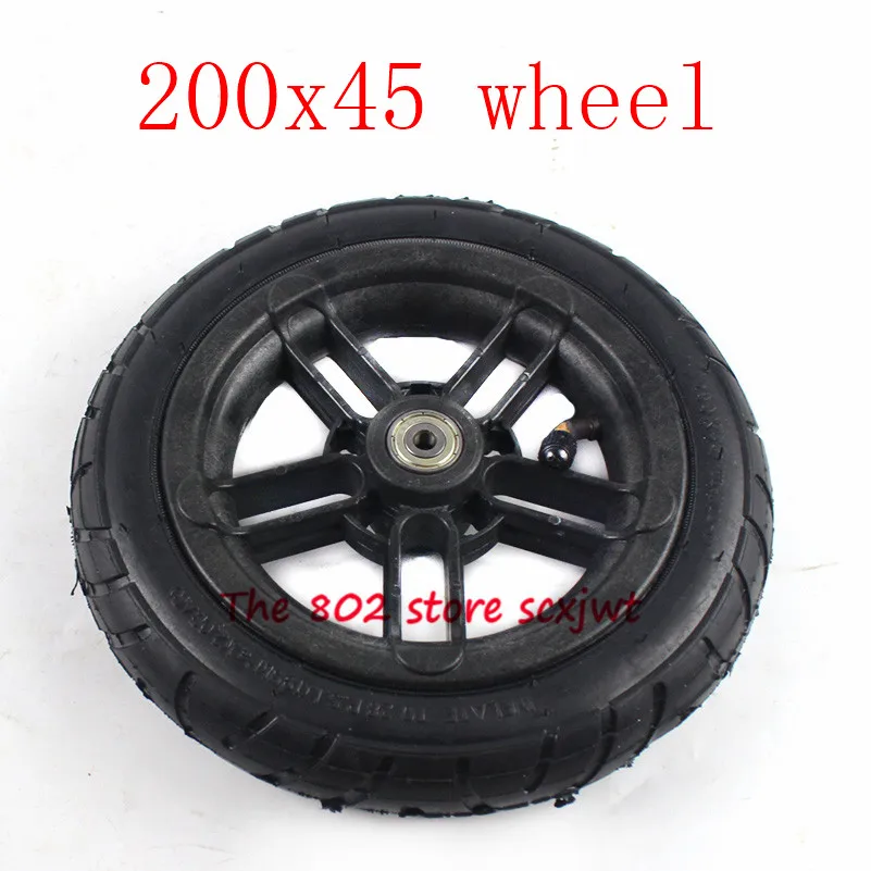 200x45 Inflated Wheel and hub and inner tire 200*45 For E-twow S2 Scooter M8 M10 Pneumatic Wheel 8" Scooter Wheelchair Air Wheel - Цвет: inner hole 6 mm