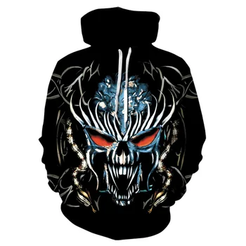 

NEW Hot Sale-selling men's 3d-printed skull hooded sweatshirt top men's and women's loose-fitting fashion couple sportswear