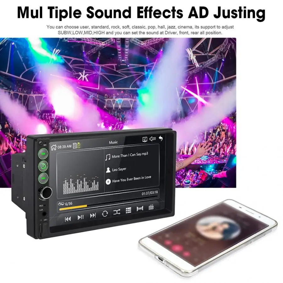 7 дюймов 2Din HD Автомобильный мультимедийный MP5-7062 плеер Bluetooth USB/TF 12 Светодиодный камера ночного видения пульт дистанционного управления автомобильный fm-радио плеер