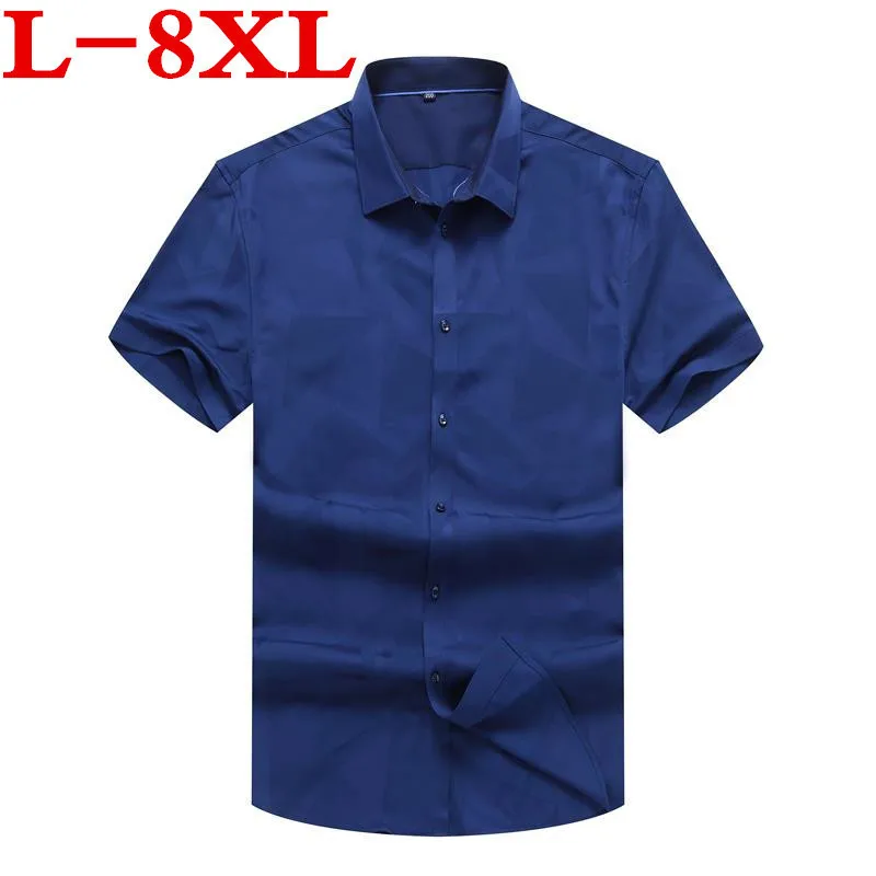 plus size 8XL 6XL 5XL 4XL Summer Style Striped Shirt Men 100% Cotton Camisa Slim Fit Brand Clothing Short Sleeve Twill | Мужская одежда