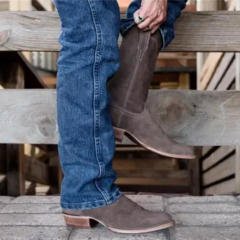 

Fashion Men Top Quality PU Leather Slip on Boots Men's Suede Waterproof Chelsea Boots Male Casual Zapatos De Hombre LP373