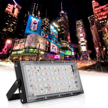 

LED Flood Light 50W RGB Led Floodlight Remote control COB chip LED street Lamp AC220V waterproof IP65 outdoor Lighting Spotlight