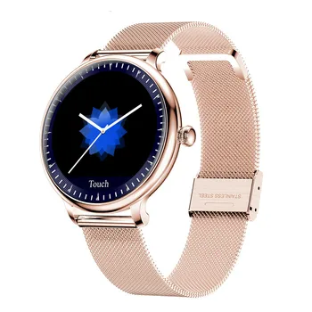 

NY12 Fashion Women Smart Watch IP67 Waterproof Heart Rate 1.08 Inch gao qing ping Smart Bracelet Fitness tracker Gold Steel belt