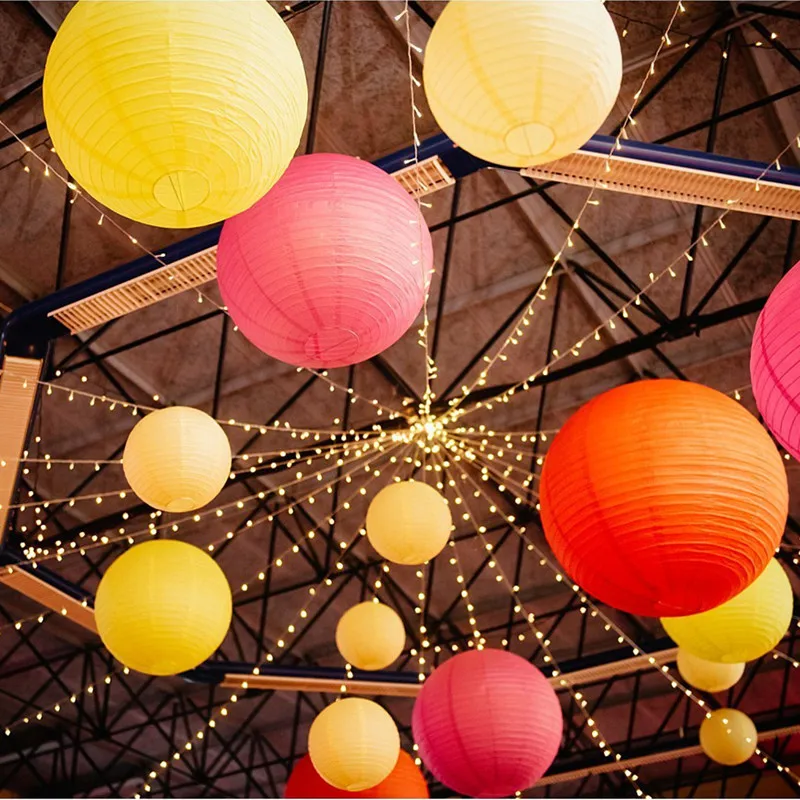 10/15/20/25/30cm lanterne di carta cinesi colorate per decorazioni di  compleanno di nozze fai da te Lampion Paper Hanging Ball Holiday Party  Supplie - AliExpress