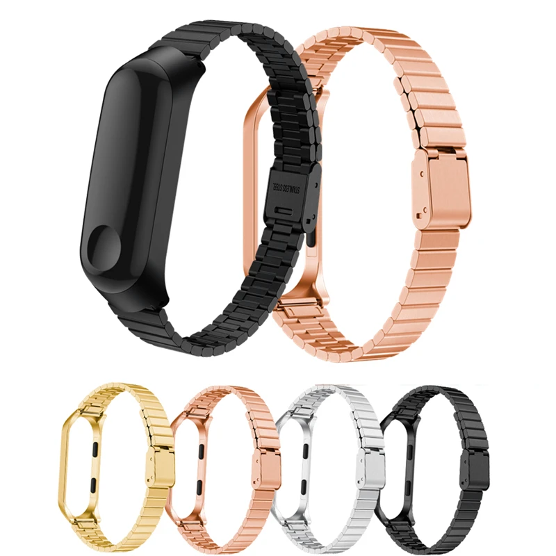 

For Xiaomi Mi Band 4 3 Stainless Steel Watchband Replacement Strap for Xiaomi Miband 4 3 Metal Wristband Chain Bracelet Belt
