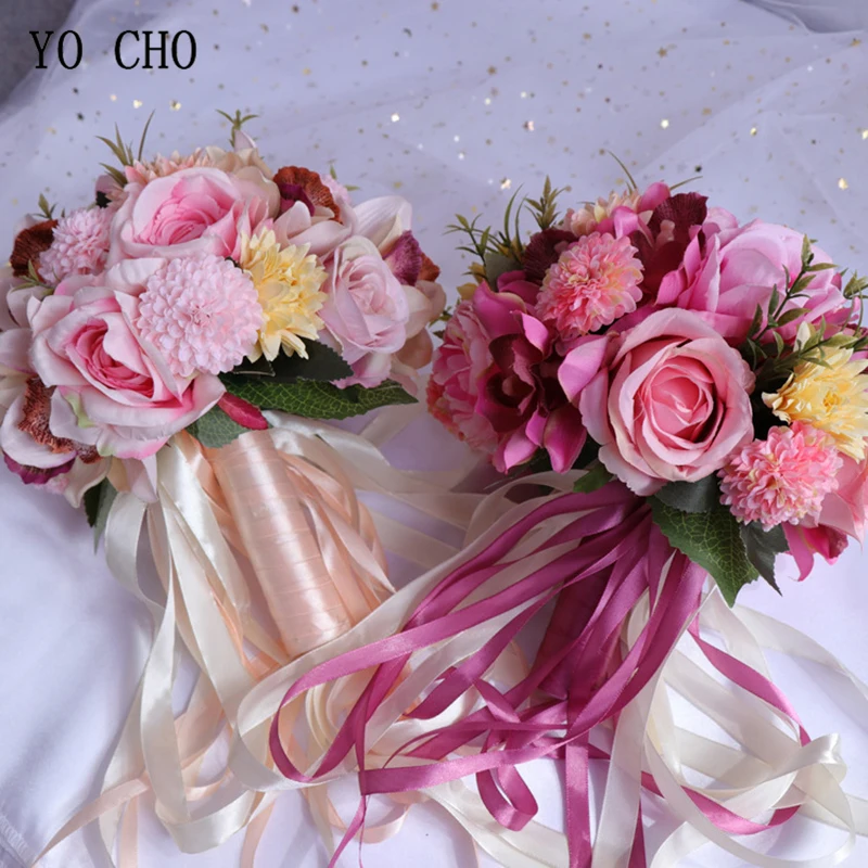 Bridal Flower Bouquet Wedding Supplies Artificial Silk Rose Peony Flower Wedding Bouquet Dahlia Orchid Quality Bouquets artificial orchid flower,wedding bouquets,artificial rose flowers