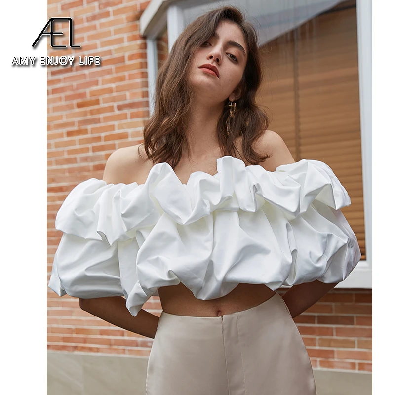 Ael Off Shoulder Crop Tops Women Summer 