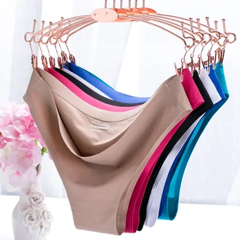 

Seamless Panties XXXL Thong Women Underwear Plus Size M-3XL G-string Ice Silk Thongs Laides Panty Low Rise New 5 Colors Tanga 30