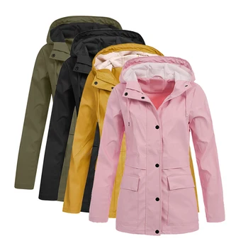 

5XL Plus Size Coats For Women Casual Button Pockets Female Windbreaker Autumn Winter Coats And Jackets Women Solid Outwear