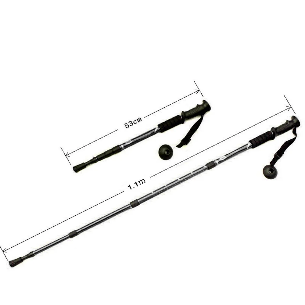 Противоударной защитной плёнки палки для ходьбы, трекинга Trail палка Регулируемая трость 4 секций уличные лет человек выживания Полюс путешествия тростью костыль