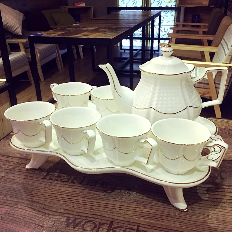 

European Bone Porcelain Coffee Cup Set British High-end Afternoon Tea Set Creative Ceramic Cup Simple Household Flower Tea Cup