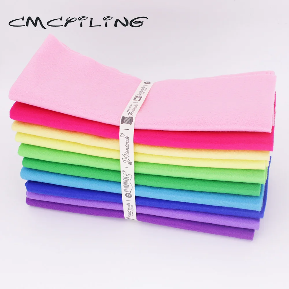 Rainbow Soft Felt Set For Needlework DIY Sewing Dolls Crafts ,Non-Woven Fabric, Polyester Cloth 10 Pcs/Lot 25x28cm
