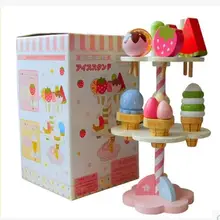 Ни один детский игровой домик игрушки Моделирование кухня деревянные кухонные принадлежности подставка для мороженого
