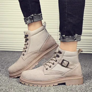 

New outdoor high-top boots men's buckle high-top canvas shoes war wolf Martin boots casual non-slip wear-resistant Martin boots