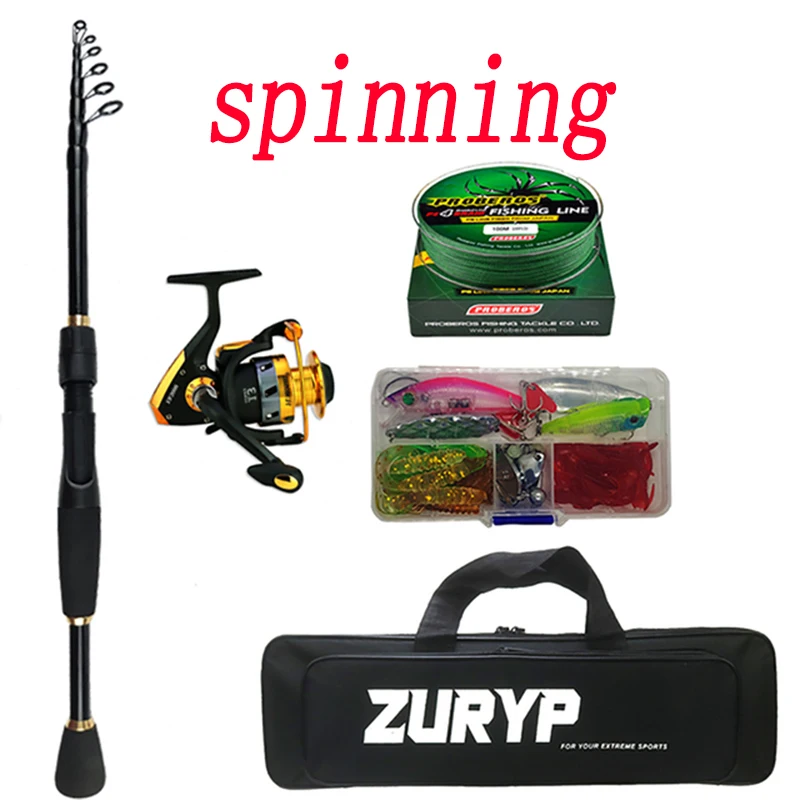 Zuryp 1.8-2.4m Casting Rod Combo Spinning Fishing Set With Bag