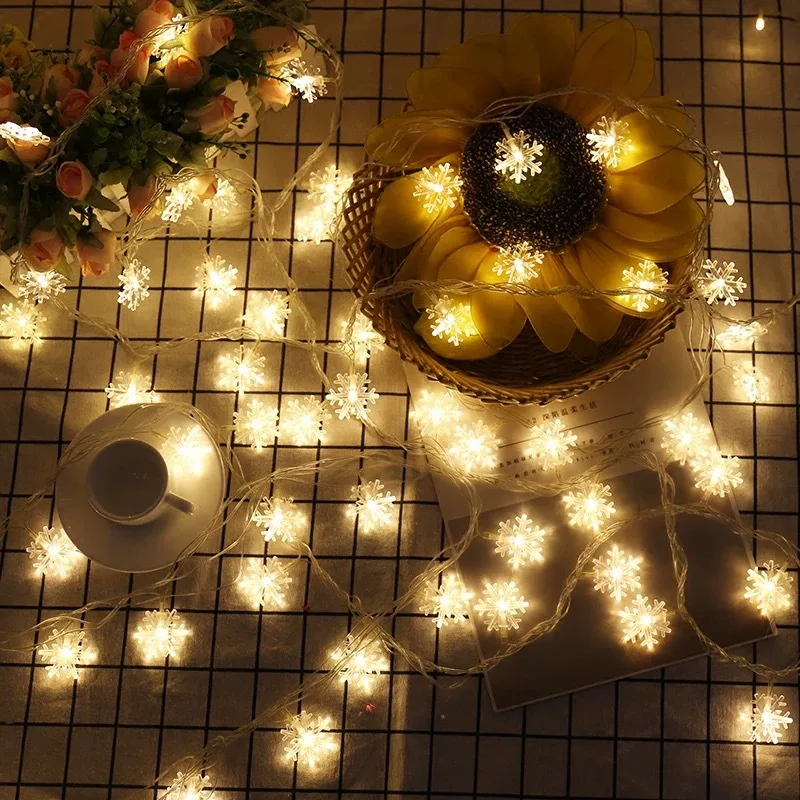

Christmas Ornament 10m 100 Led Snowflake Light Strings Christmas Decoration for Home New Year 2020 Christmas Decorations Natal