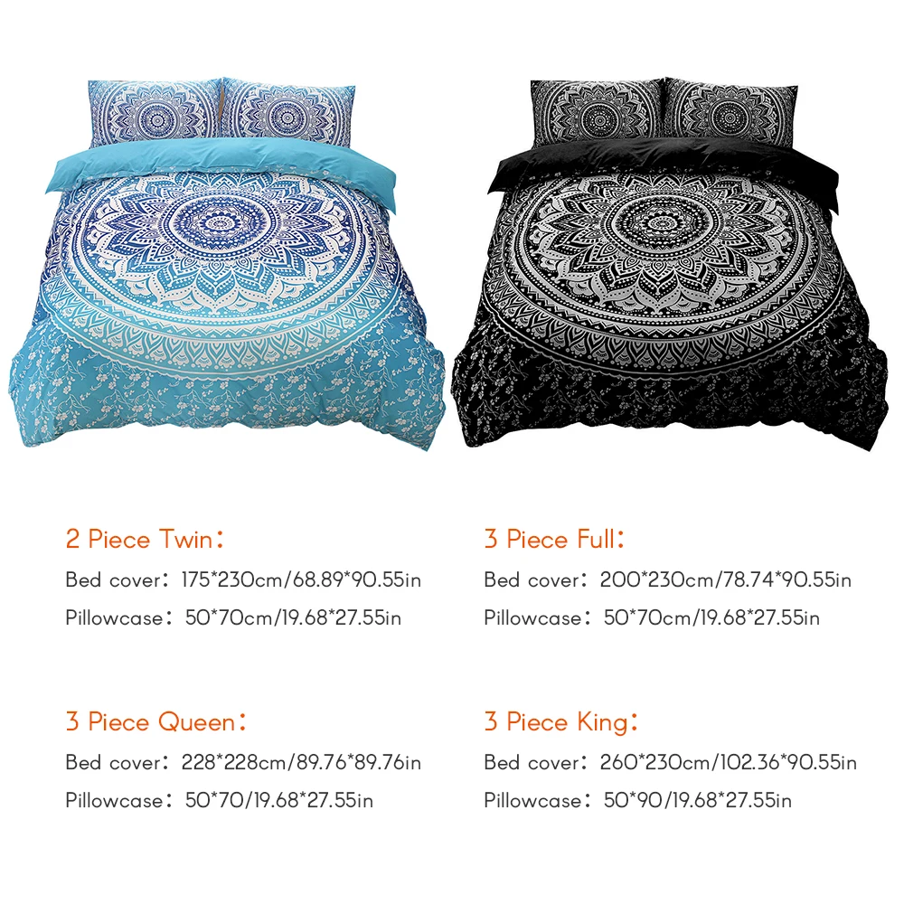 Bedding Set Ethnic Style Pillowcase Bed Sheet Polyester Bed Cover Soft And Comfortable Pillow Case King Queen Twin Full 4 Sizes
