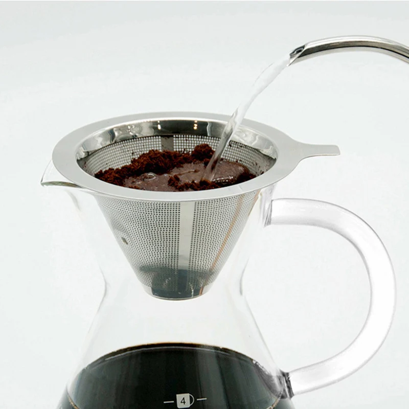

Reusable Coffee Filter Holder Stainless Steel Brew Drip Coffee Filters Funnel Metal Mesh Coffee Tea Filter Basket Tools#6
