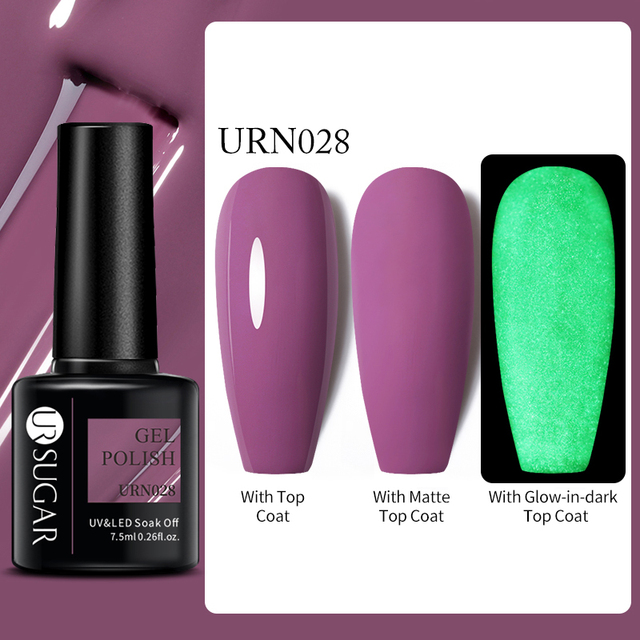SUGAR Luminous Gel Top Coat Semi Permanent Glow In Dark Fluorescent Soak Off UV LED Color Gel Nail Varnish Nails for Manicure