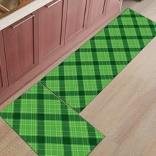 2 шт. Коврики для кухни День Святого Патрика тема Традиционный Шотландский клетчатый коврик для входной двери ванной комнаты