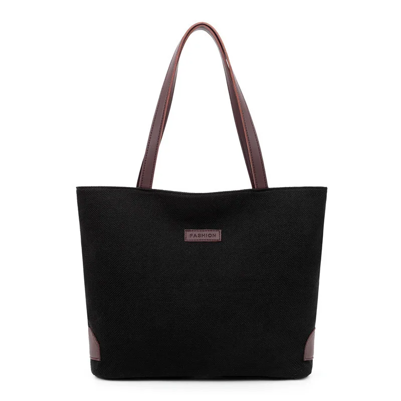 Casual Canvas Totes Bag Dames Grote Capaciteit Schoudertas Boodschappentas Katoenen en Linnen Handvat Tas Eenvoudige Tote Sac_voghion.com
