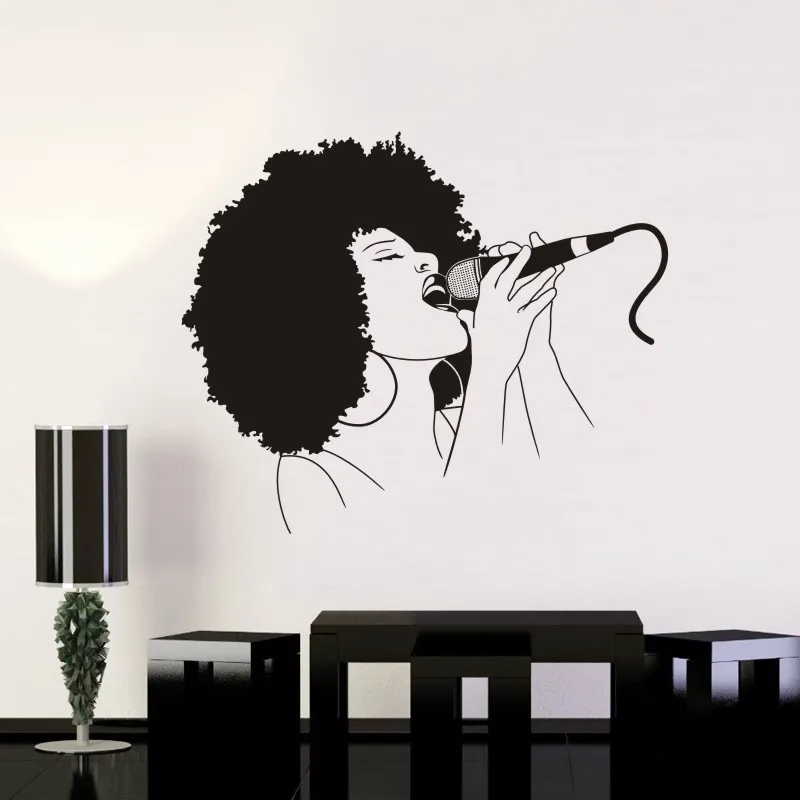 Music Sing Wall Sticker Microphone Rock Decor Kids Room Home Decoration Posters Vinyl Car Decal | Дом и сад