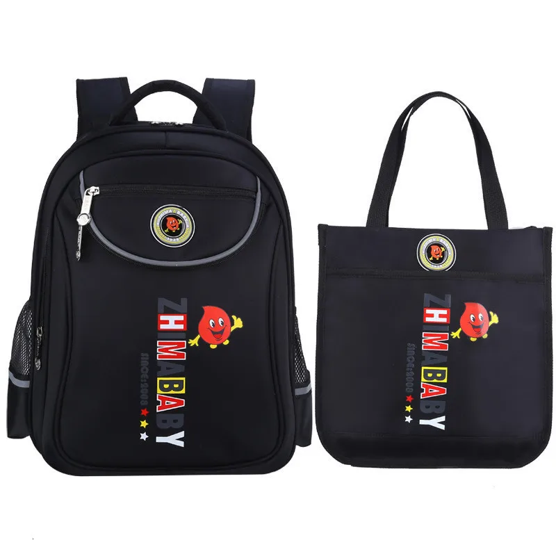 small black Комплект из 2 предметов; Детские Мультяшные водонепроницаемые школьные сумки; рюкзак для мальчиков и девочек; школьные сумки для мальчиков; сумка-портфель; Mochila Infantil - Цвет: small black