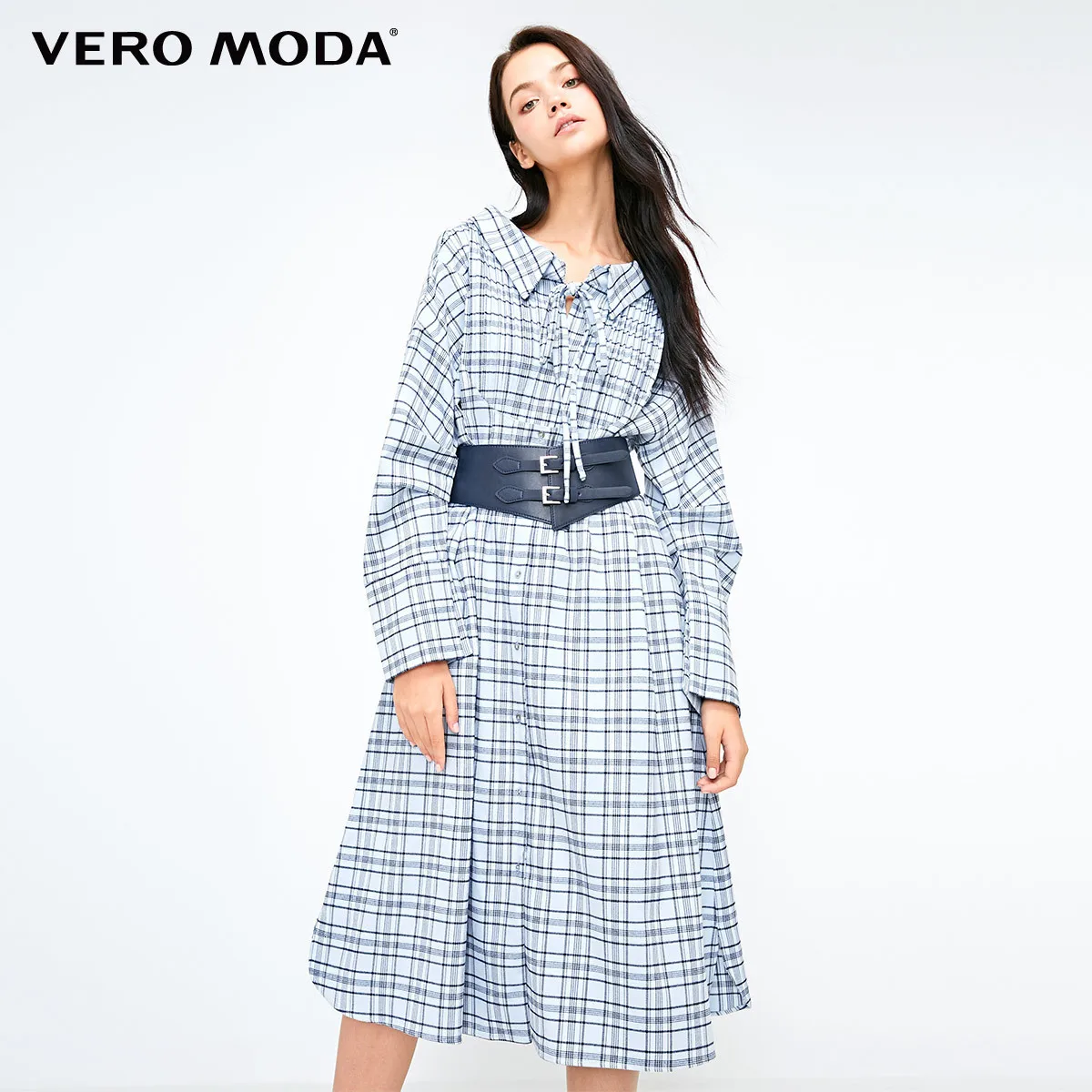 Vero Moda 2019 Новое поступление на шнуровке Versieringen плиссе с длинными рукавами рубашка