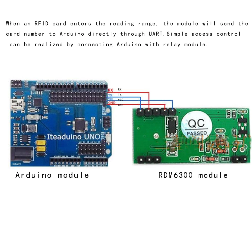 RDM6300 UART 125 кГц EM4100 RFID карта Ключ ID считыватель модуль для Arduino