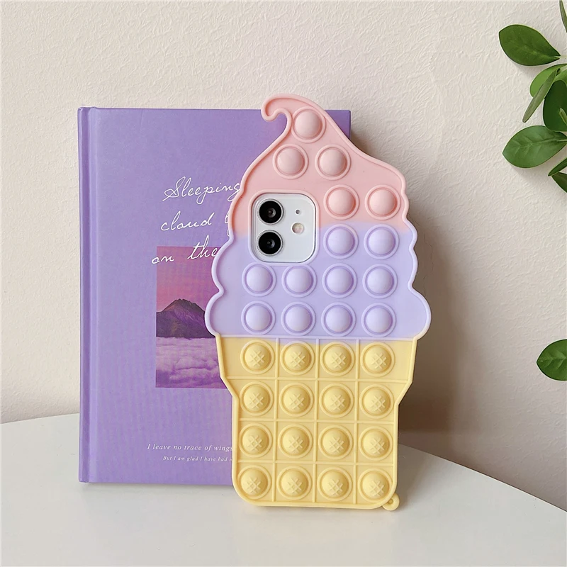 Agrotera Soft Silicone Case Cover for iPhone 7 8 Plus X XS XR 11 Pro Max SE 2020 12 3D Ice Cream Popsicle Sucker Candy Lolly