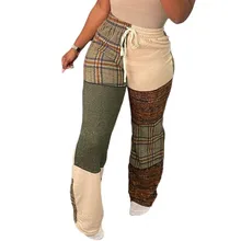 

Fashion Ladies Printed Straight Pants 2022 Winter Elegant Ladies Red Pocket Wide Leg Pants Slim Loose Pants African Casual Wear