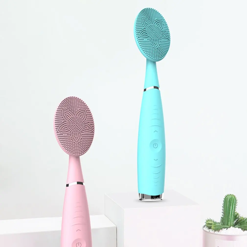 Sonic Facial Cleansing Brush Vibration Mini Face Cleaner Silicone Deep Pore Cleaning Electric Waterproof Massage 4
