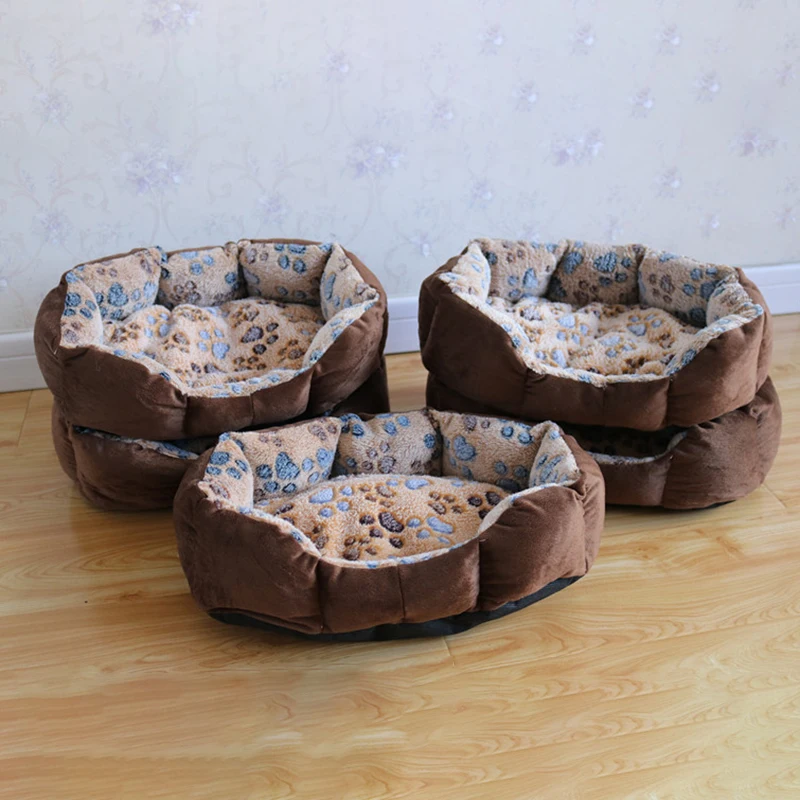 

Pet Dog Beds Mats Warm Plush Sofa Kennel Deep Sleep Basket for Small Dog Cat Soft Cusion Puppy Nest Kennel Cat Bed House Solid