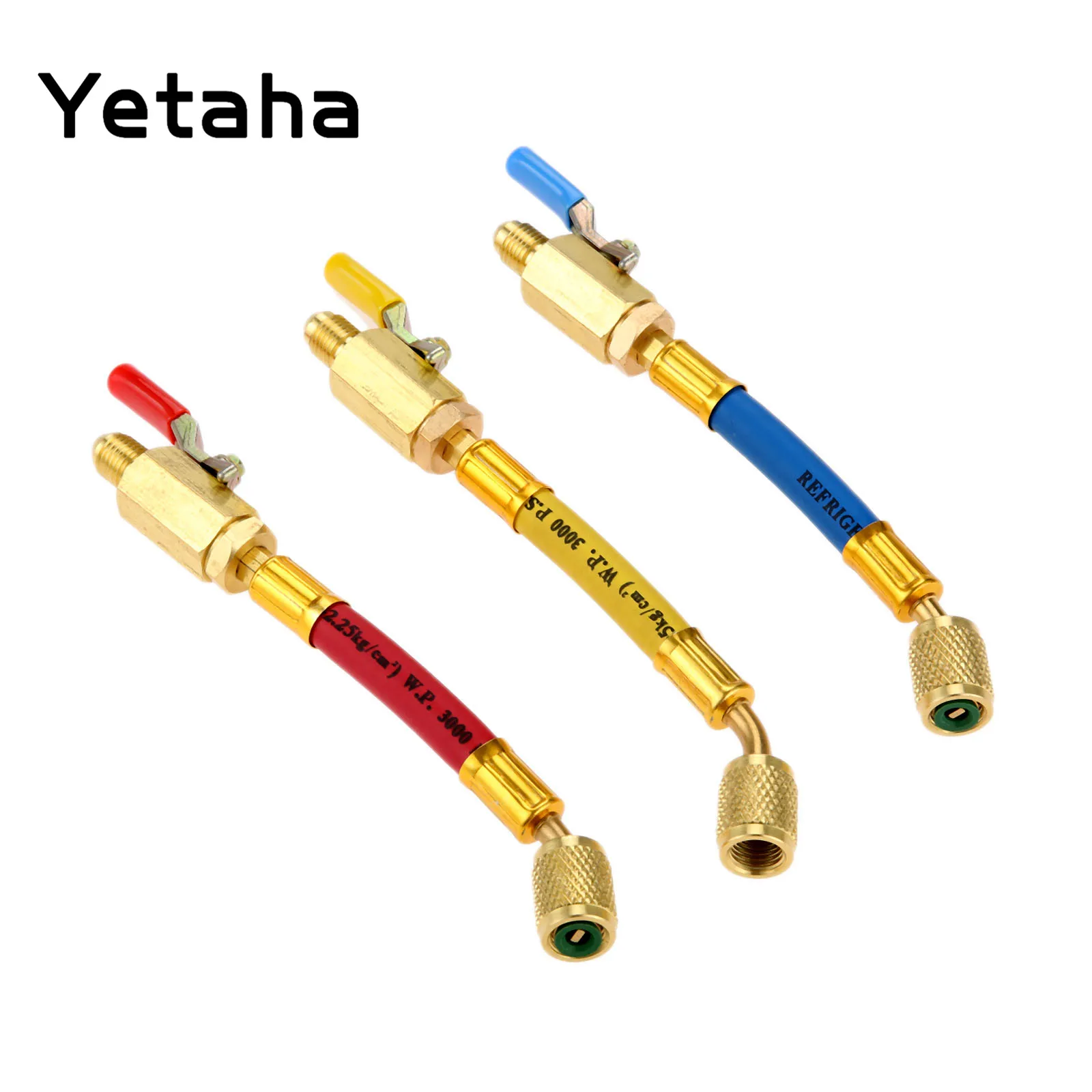 Yetaha 3 шт. 7 &quot1/4&quot SAE R410a R134A шланги для переменного тока HVAC с шаровым клапаном