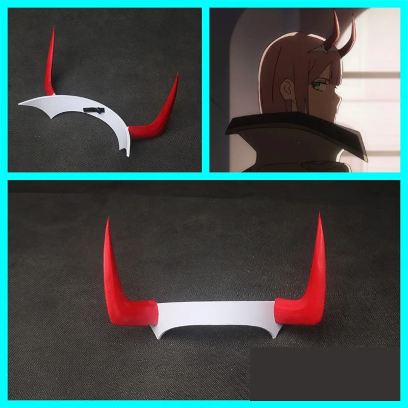 

DARLING in the FRANXX Cosplay 02 ZERO TWO Headwear Hairclip Devil Horn 02 Hairband Cosplay Accessories Halloween