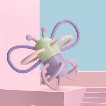 

Baby Teether Rattle Ring Teething Butterfly Shape Rodents Chew Toys Nipple Food Grade Gift For Baby 0-24 Months Baby Products