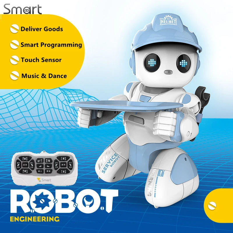 RC Robot Programmable Intelligent Walk Sing Dance Smart Robot for Kids Toy Blue 
