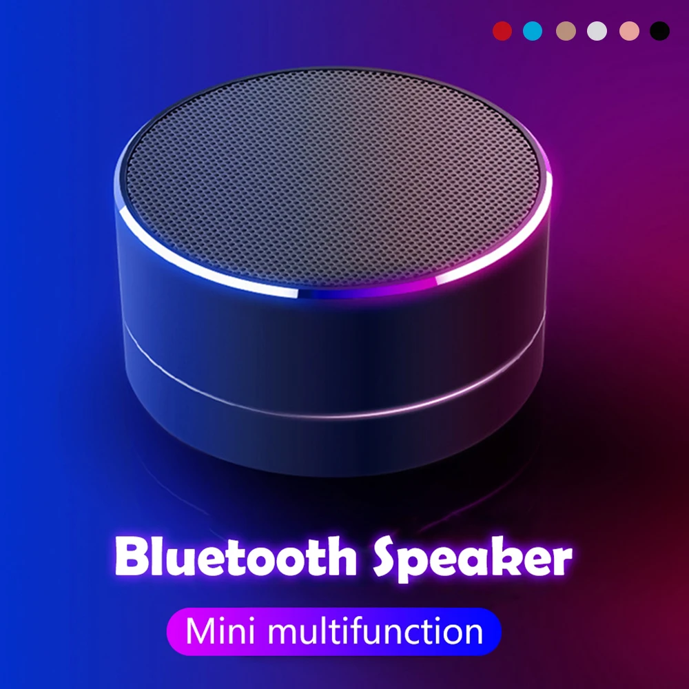 Портативные разноцветные светодиодные мини колонки беспроводные bluetooth