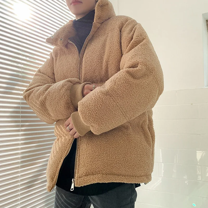 Клетчатая уличная зимняя куртка цвета хаки для мужчин теплая уличная однотонная Повседневная куртка корейский стиль модное мужское пальто осенний тренд