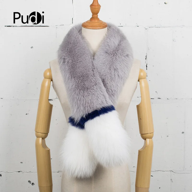 

Pudi SF774 2020 Winter women's genuine fox fur scarf girl's Real fox fur long scarves Comfortable and warm quality A scarf