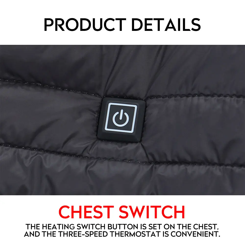 Теплое пальто карманное USB пальто с подогревом куртка с подогревом моющаяся молния ветронепроницаемая температура регулируемый Электрический жилет с подогревом