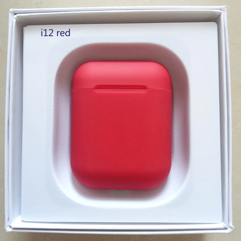 i12red Спортивные TWS, беспроводные наушники i12 с сенсорным управлением, Bluetooth 5,0, 3D наушники с супер басами для Xiaomi, смартфона - Цвет: i12red