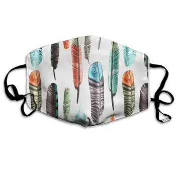 

Garde Art Studio Reusable Mask with Earloops, Colorful Aztec Feather & Healthy Mouth Mask for Girls Boys Man Women Daily