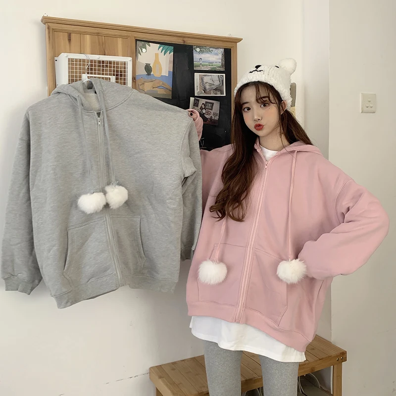 Женские кофты японский Harajuku Ulzzang милая и милая девушка толстовка женский корейский кавайный милый одежда для женщин
