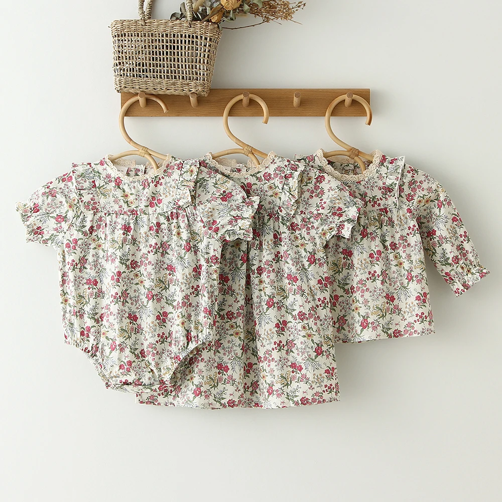 Baby Girl Summer Clothing Baby Girl Flower Floral Romper Cotton Soft