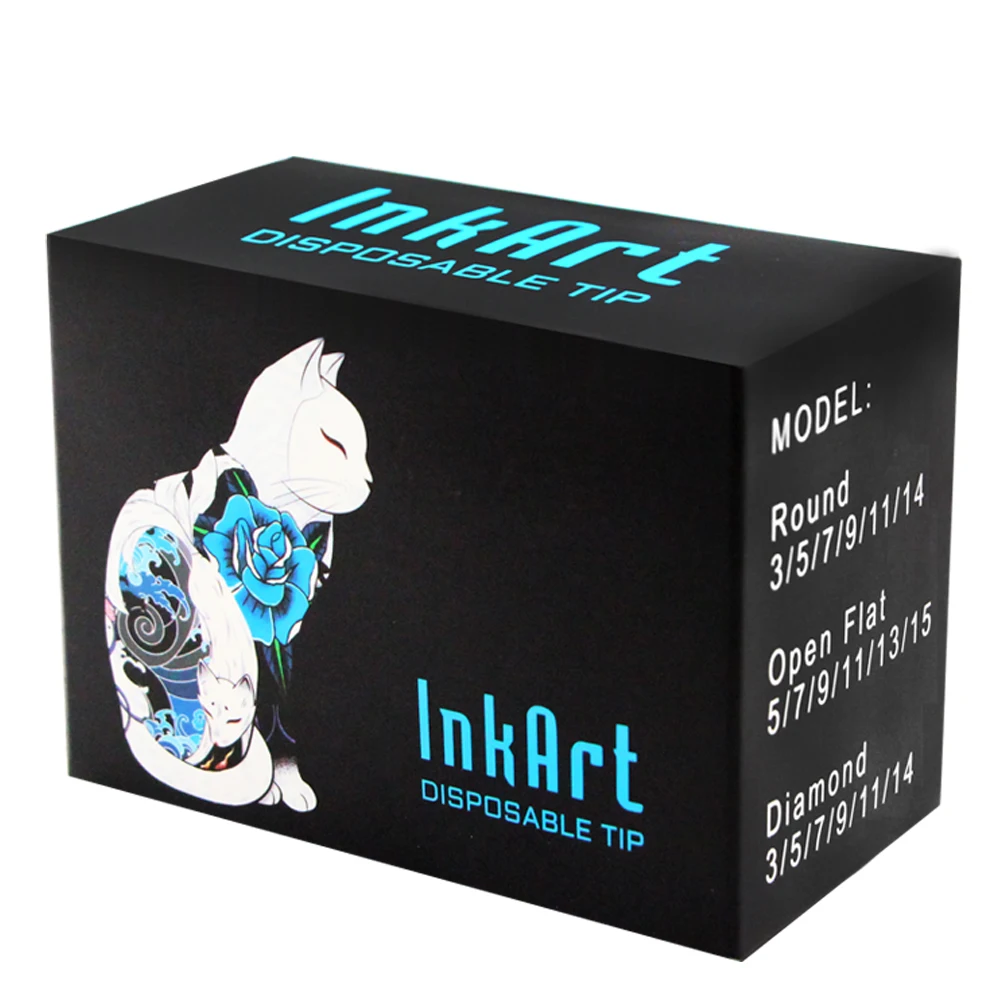Premium Tattoo Disposable Tips With Sterilization Packaging Work Together With Tattoo Needle And Grips 50pcs Round Flat Diamond