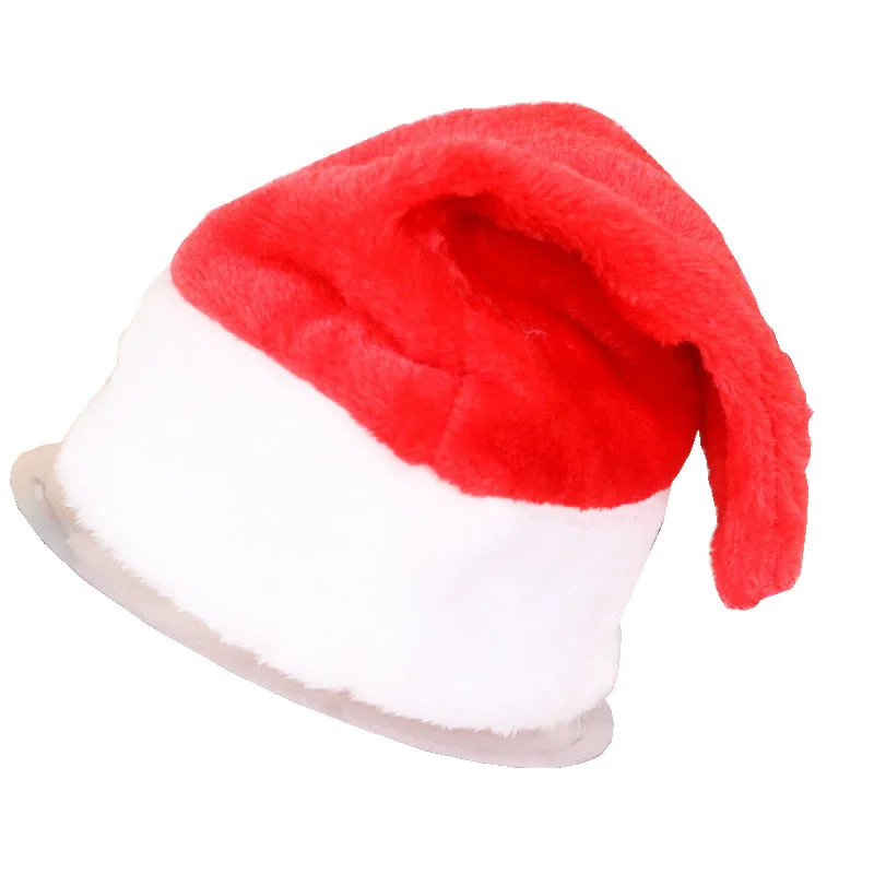 Шапка Санты для взрослых/детей, зимняя теплая Рождественская плюшевая шапка премиум класса, плотная шапка с большим шариком, мягкая Рождественская шапка из плюша