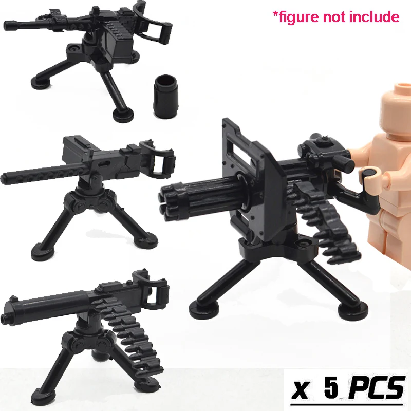 5 шт./лот строительный блок MOC Guns Gatling M2 M2HB mточно тяжелый пулемет штатив WW2