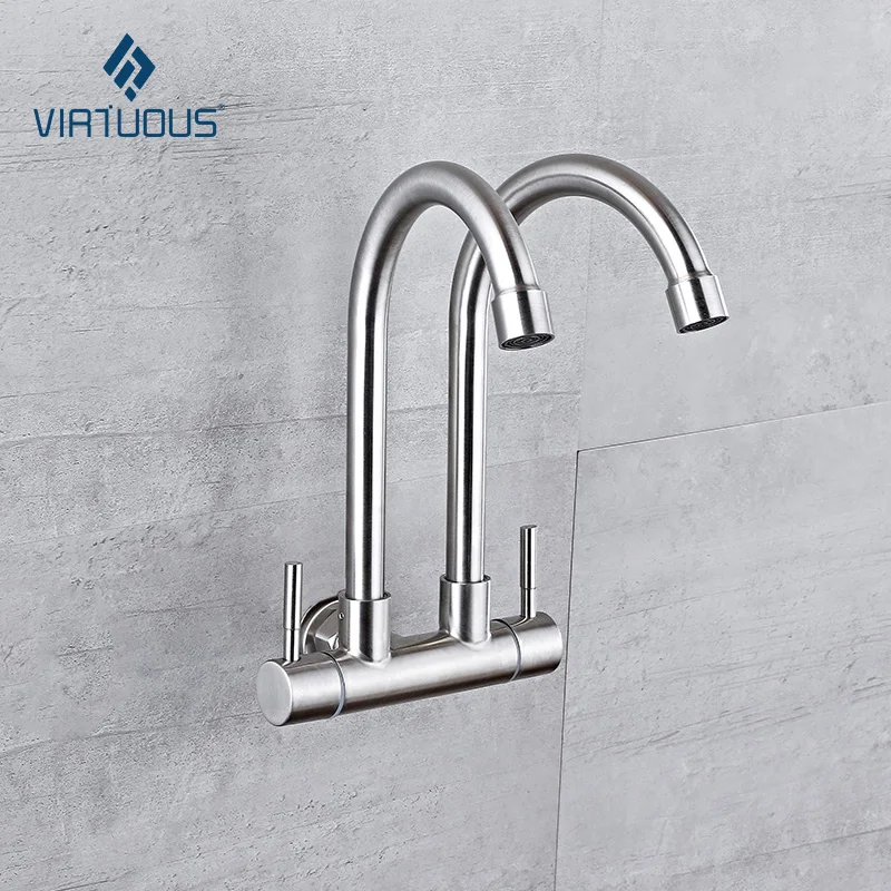 

Free Shipping CD-10087 Kitchen Faucet Stainless Steel Brushed Process Swivel Basin Faucet 360 Degree Rotation Faucet