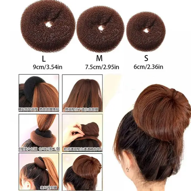 Hair Bun Make Fashion Brown Bun Ring Shaper Hair Doughnut Updo Styling Tools Easy Big Ring Hair Donut Braider Korean Hairstyle